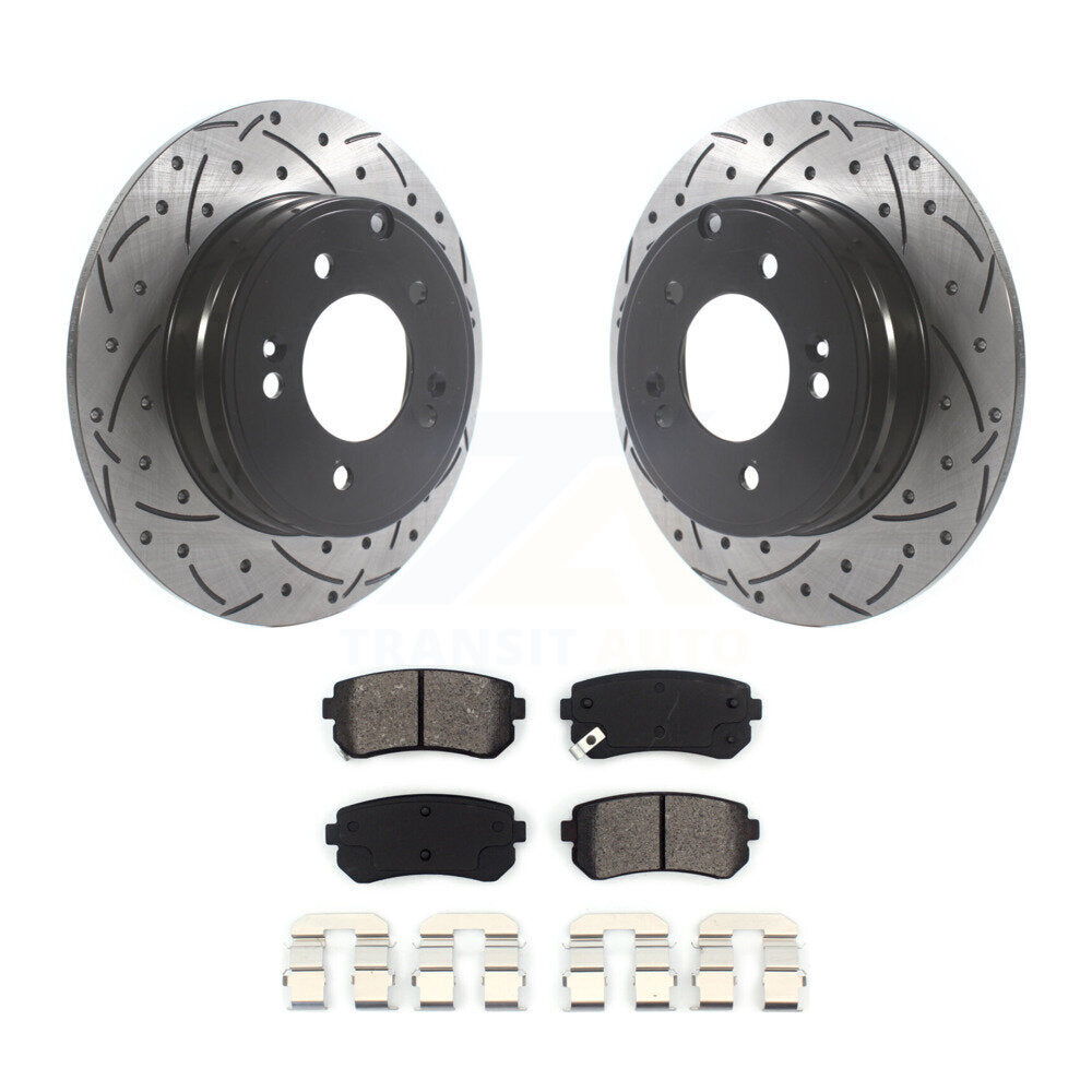 Rotors de frein à fente arrière, Kit de plaquettes semi-métalliques pour Hyundai Tucson Sonata Ki