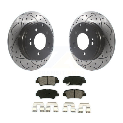 Rotors de frein à fente arrière, Kit de plaquettes semi-métalliques pour Hyundai Sonata Kia Optim