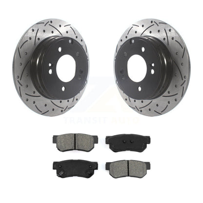 Kit de plaquettes semi-métalliques de Rotor de frein à disque à fente arrière percée pour Hyundai Sonata 3.3