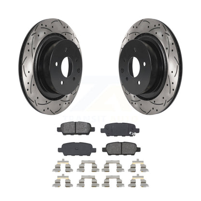 Kit de plaquettes semi-métalliques de Rotor de frein à disque de fente de forage de manteau arrière pour INFINITI G35 Q6
