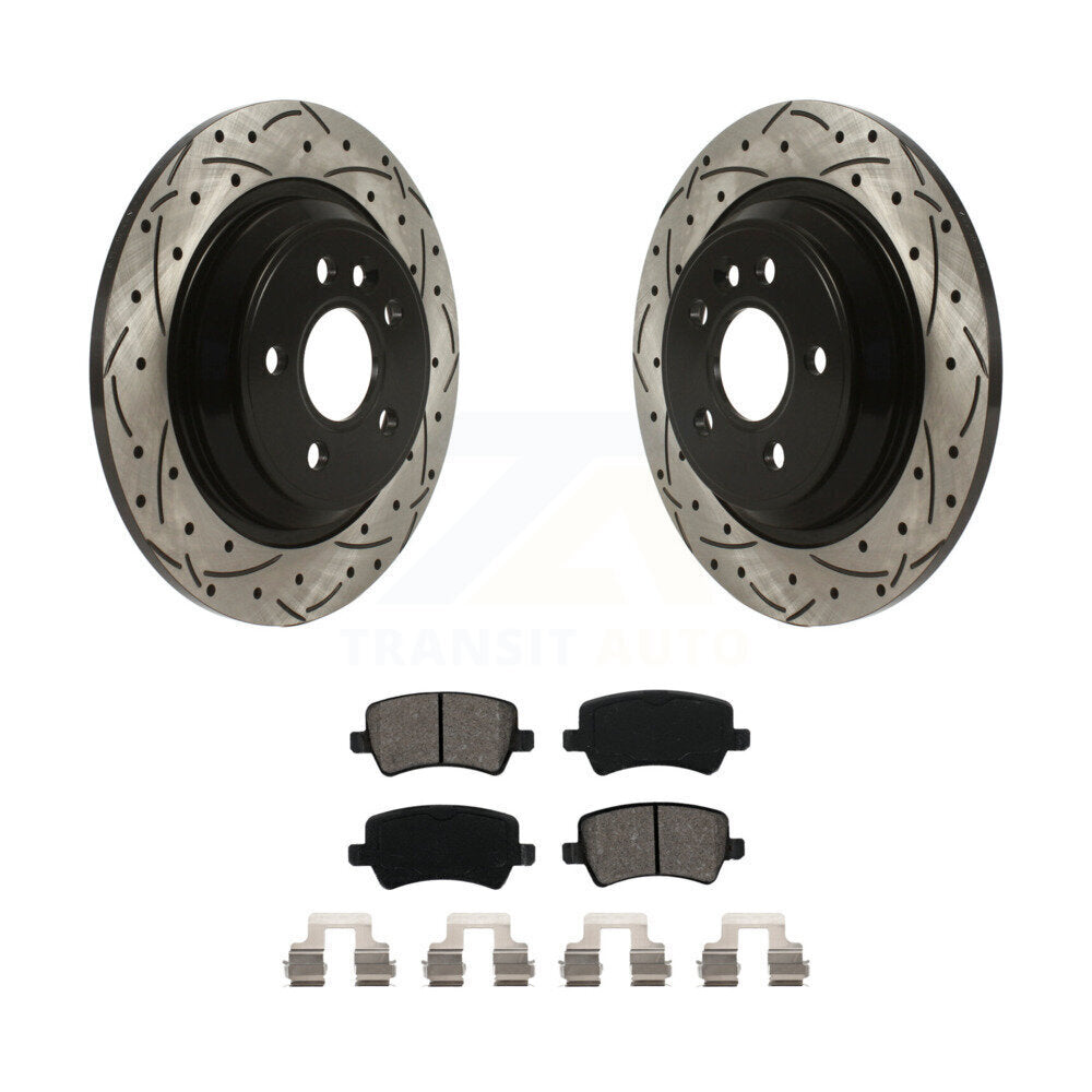 Kit de plaquettes semi-métalliques de Rotor de frein de fente de forage arrière pour Volvo XC70 S60 V60 S80 V7