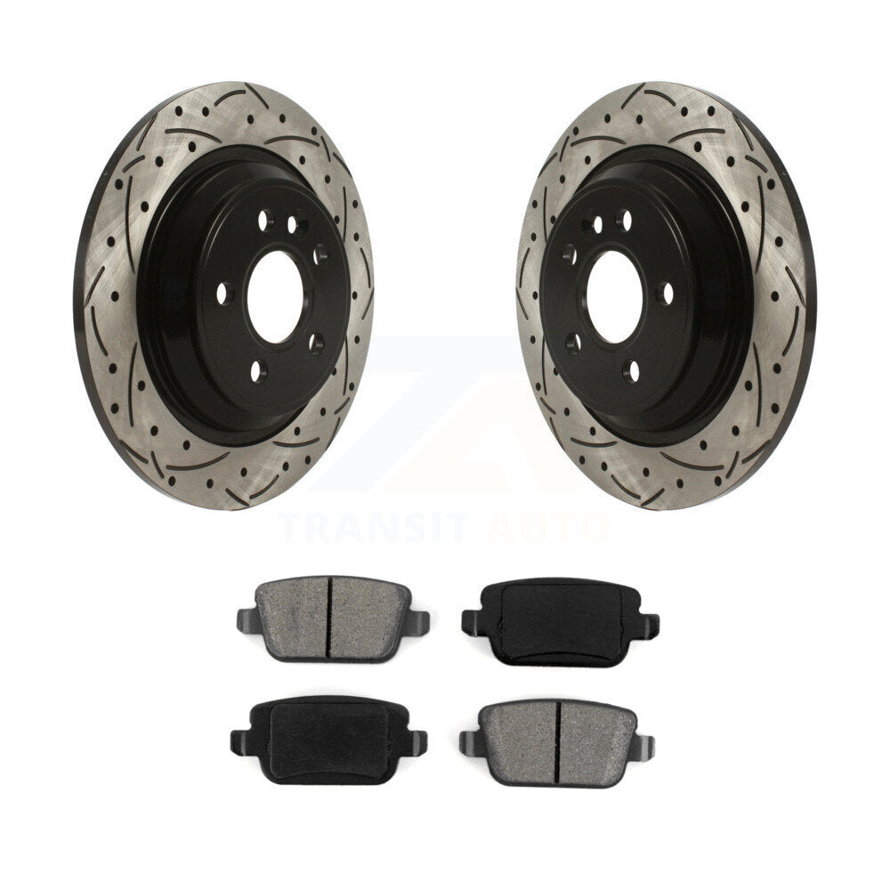 Kit de plaquettes de frein semi-métalliques pour rotors de frein arrière à fente percée pour Volvo S80 FW 2008-2011