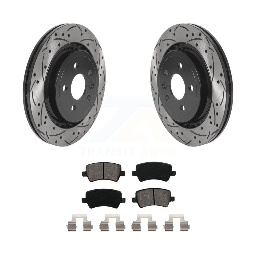 Kit de plaquettes semi-métalliques de Rotor de frein de fente de forage arrière pour Volvo XC70 S60 V60 S80 V7