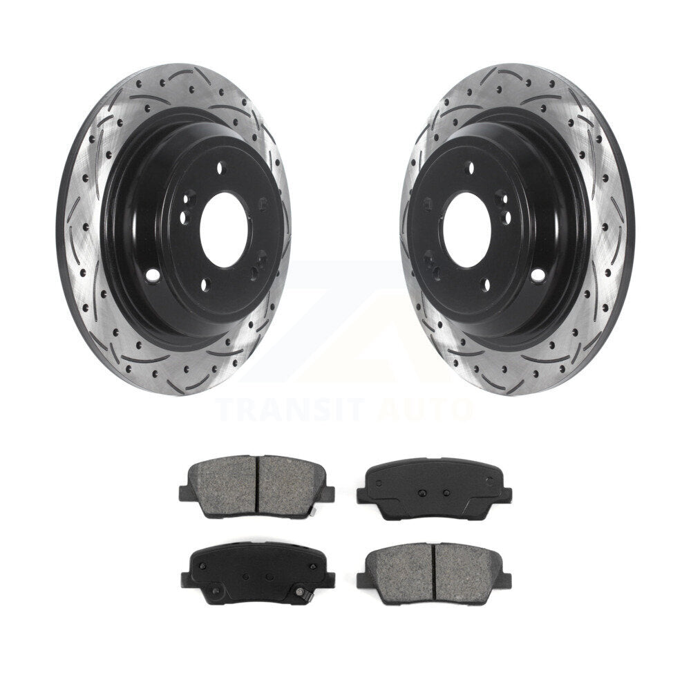 Kit de plaquettes semi-métalliques pour rotors de frein à disque, fente de perçage arrière, pour Hyundai Genesi