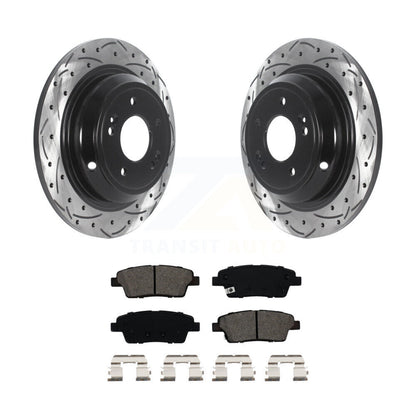 Rotors de frein à fente arrière percés, Kit de plaquettes semi-métalliques pour Hyundai Genesis G80 Ki