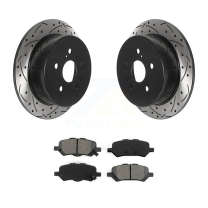 Rotor de frein à fente arrière percé et kit de plaquettes semi-métalliques pour Toyota Venz 2009-2016