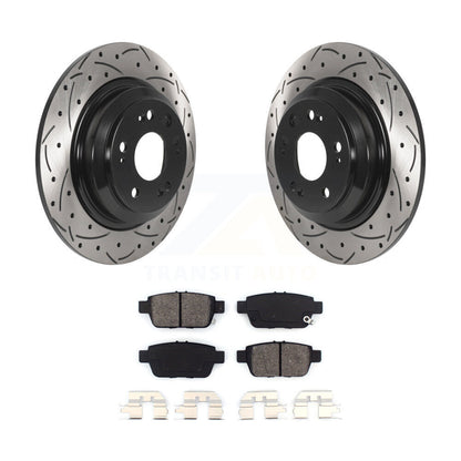 Kit de plaquettes de frein à disque semi-métalliques avec fentes percées arrière pour Acura T 2009-2014