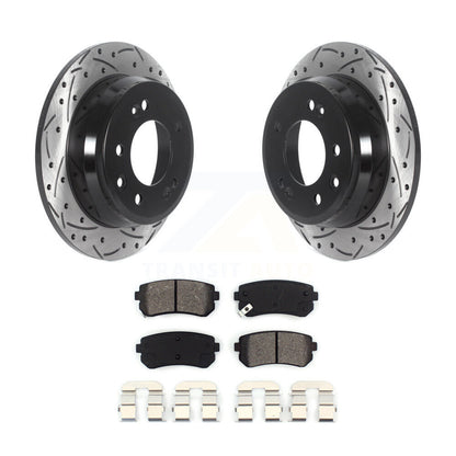 Kit de plaquettes semi-métalliques de Rotor de frein de fente de forage arrière pour Hyundai Elantra Tucson Ki