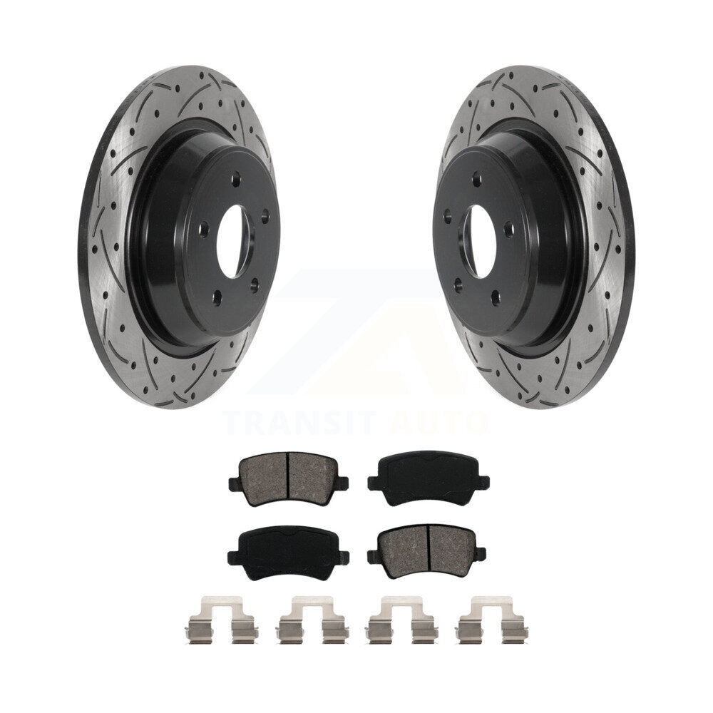 Kit de plaquettes de frein semi-métalliques pour rotors de frein à fente arrière percés pour Land Rover Range Evoqu