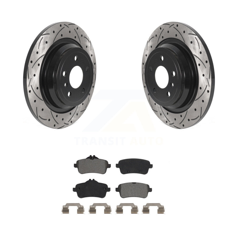 Kit de plaquettes semi-métalliques de Rotor de frein de fente de forage arrière pour Mercedes-Benz ML350 GLE35