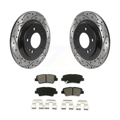 Kit de plaquettes semi-métalliques de rotors de frein à disque de fente de forage arrière pour Hyundai Sonata Azer