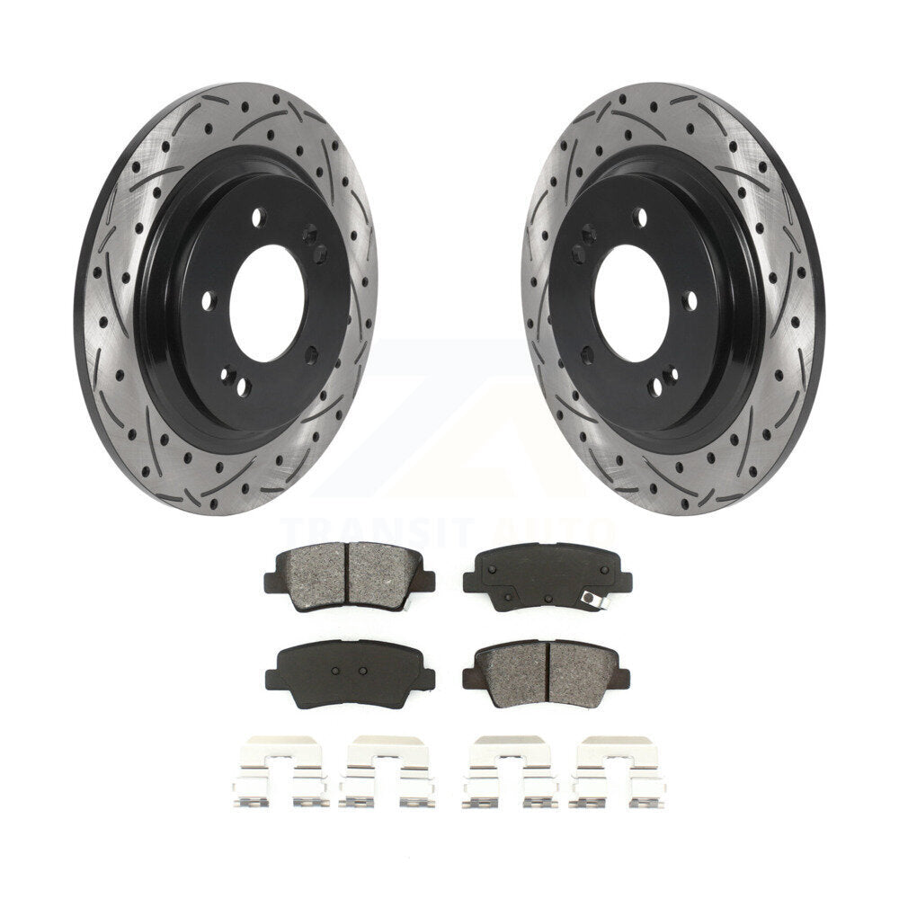 Rotors de frein à fente arrière, Kit de plaquettes semi-métalliques pour Kia Optima Hyundai Sonat