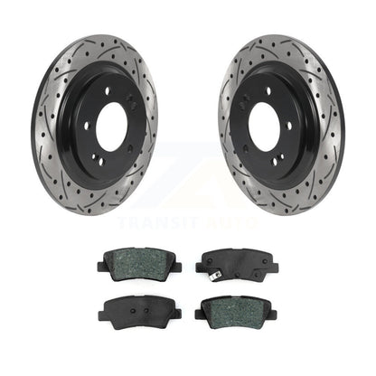 Rotor de frein à fente arrière percé et Kit de plaquettes semi-métalliques pour Hyundai Ioniq Kia Nir