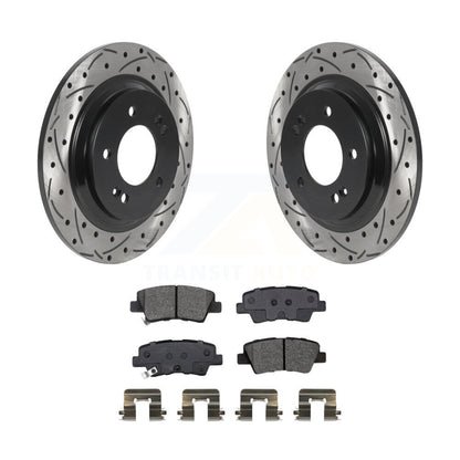 Kit de plaquettes semi-métalliques de Rotor de frein de fente de forage arrière pour Hyundai Kia Sonata Elantr