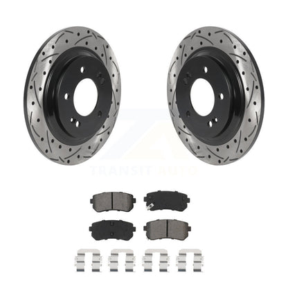 Kit de plaquettes semi-métalliques de Rotor de frein à fente arrière percée pour Kia Optima LX/EX/LX 1.6