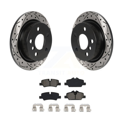 Kit de plaquettes semi-métalliques de rotors de frein à disque à fente percée à revêtement arrière pour Mini Coope