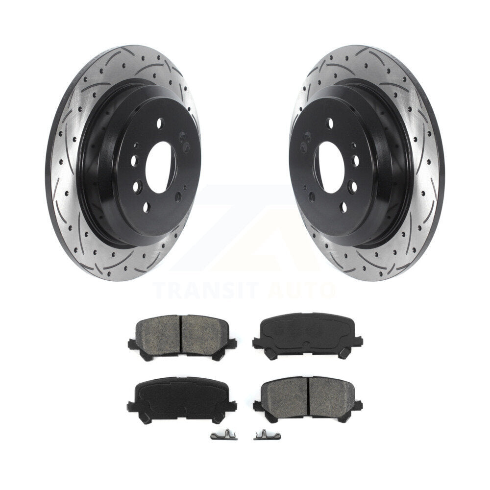 Kit de plaquettes semi-métalliques de Rotor de frein à disque de fente de forage arrière pour Honda Pilot Ridgelin