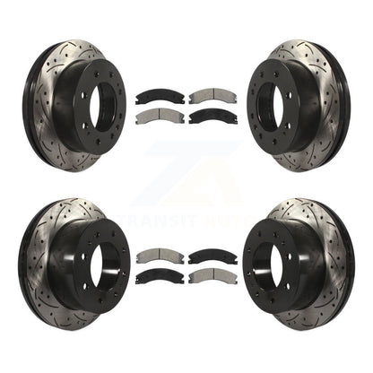 Kit de plaquettes semi-métalliques de Rotor de frein de fente de forage avant et arrière pour GMC Chevrolet Sierr