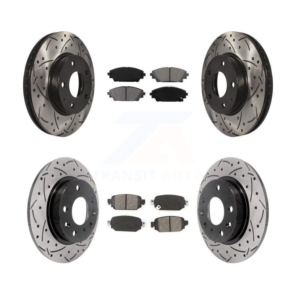Kit de plaquettes semi-métalliques de Rotor de frein de fente de forage avant et arrière pour Mazda CX-3 FW 19-22