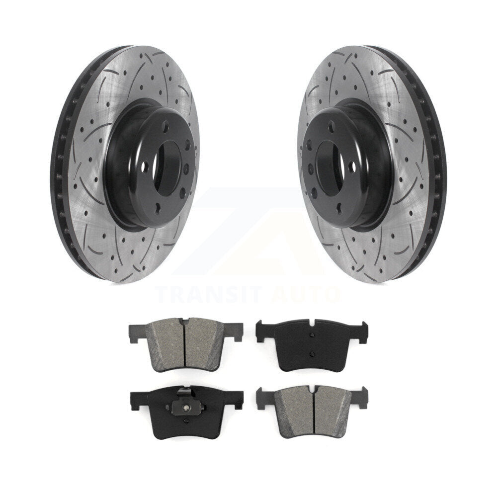 Kit de plaquettes semi-métalliques de Rotor de frein à disque à fente avant percée pour BMW 335i xDrive G