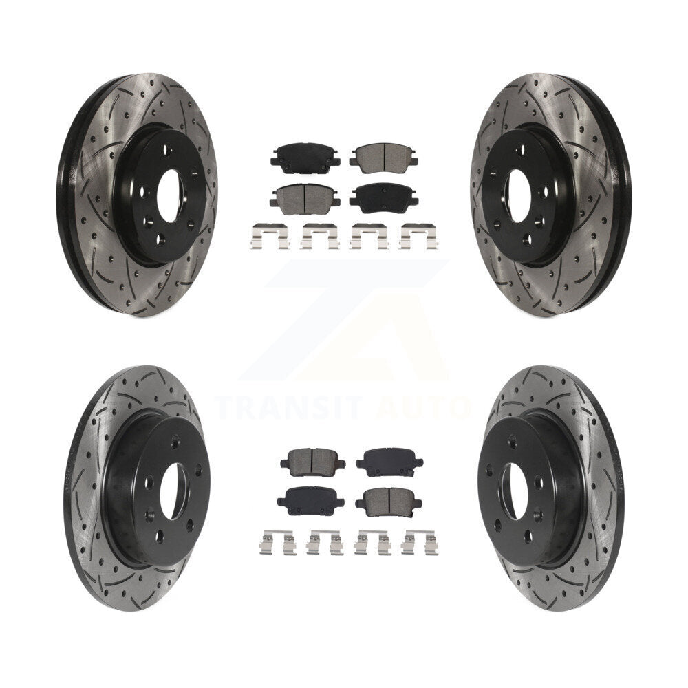 Kit de plaquettes semi-métalliques de Rotor de frein de fente de forage avant et arrière pour Chevrolet Cruze Bol