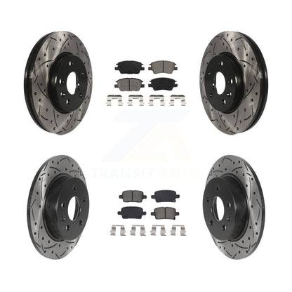 Kit de plaquettes semi-métalliques de Rotor de frein de fente de forage avant et arrière pour Chevrolet Cruze Bol