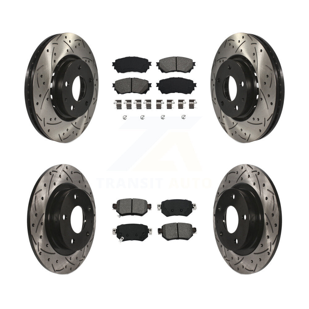 Kit de plaquettes semi-métalliques pour rotors de frein à disque, fente de perçage avant et arrière, pour Mazda