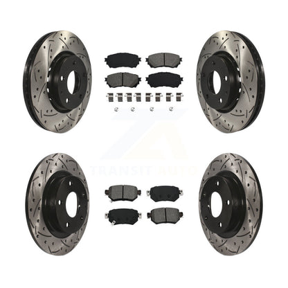 Kit de plaquettes semi-métalliques pour rotors de frein à disque, fente de perçage avant et arrière, pour Mazda