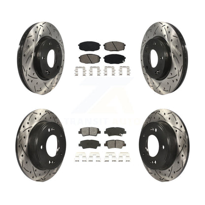 Kit de plaquettes semi-métalliques de Rotor de frein à fente avant et arrière, pour Kia Sou 2014 – 2016