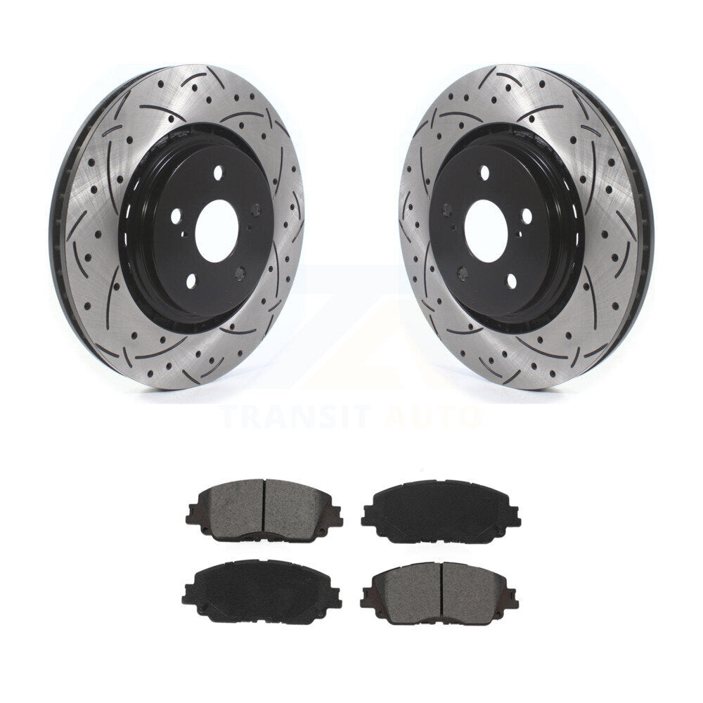 Kit de plaquettes de frein semi-métalliques pour rotors de frein à fente avant percés pour Toyota Camry XS 20-23