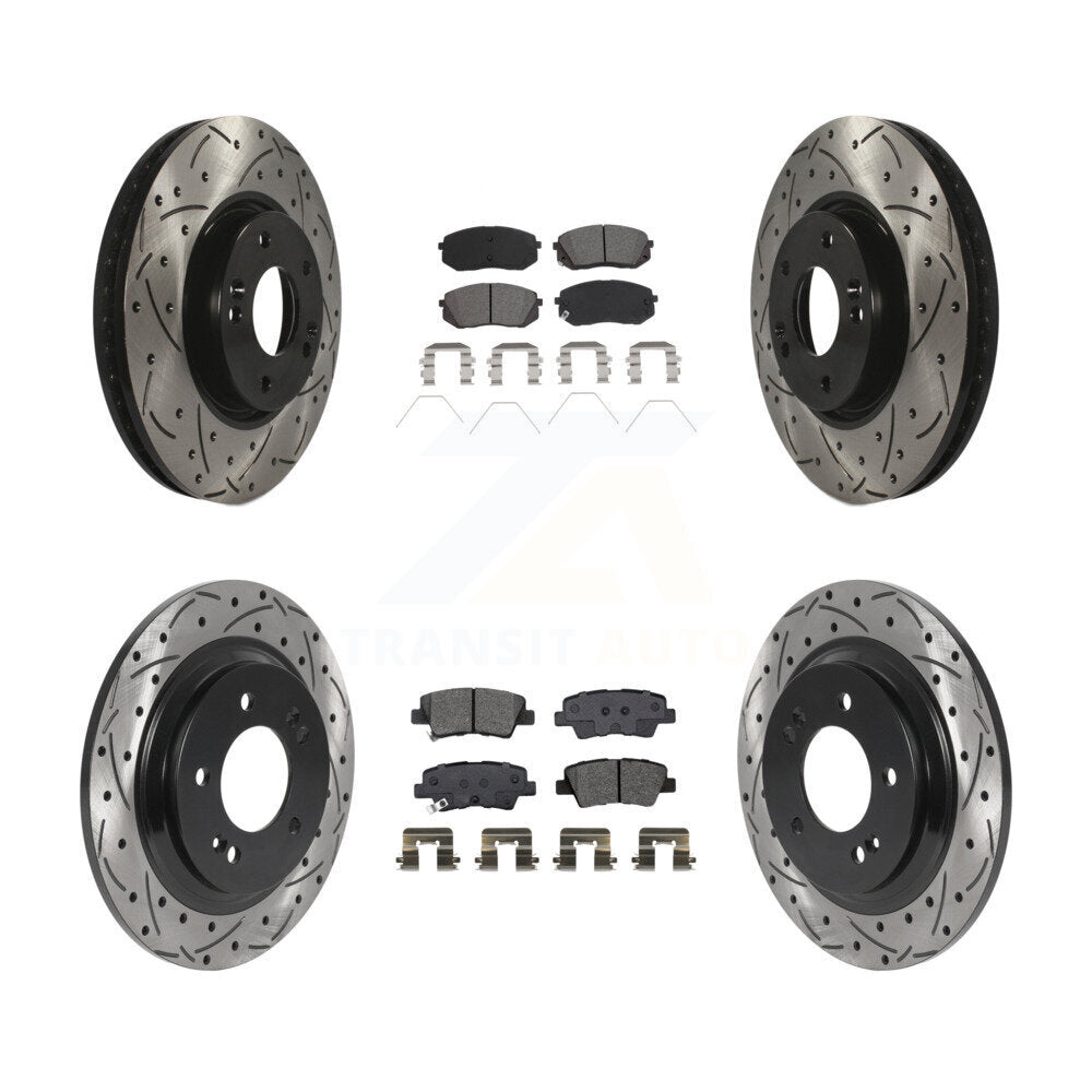 Kit de plaquettes de frein semi-métalliques pour rotors de frein avant et arrière, pour Kia Soul E 17-19