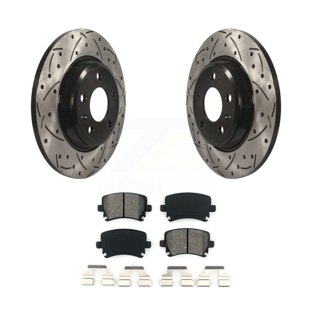 Kit de plaquettes semi-métalliques pour rotors de frein à disque, fente de perçage arrière, pour Audi A4 Quattr