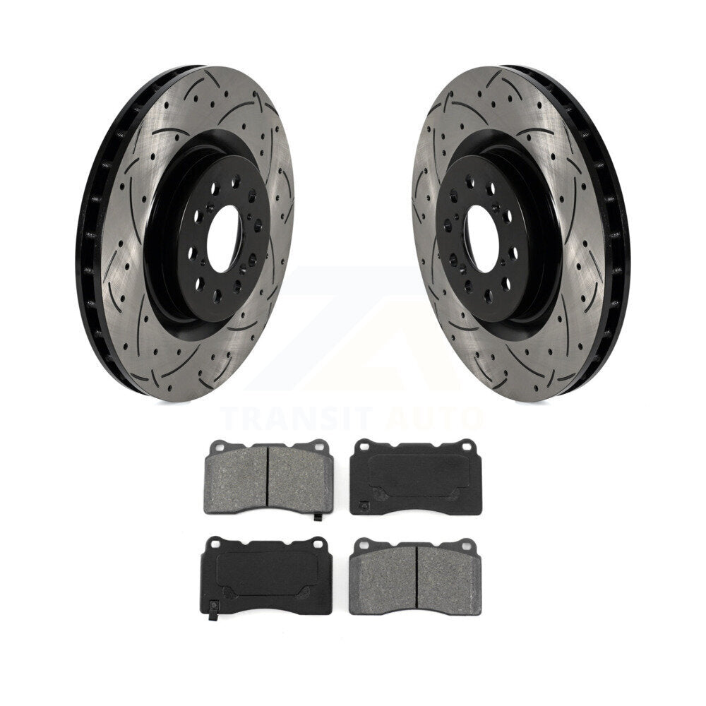 Kit de plaquettes de frein semi-métalliques pour rotors de frein à fente avant pour Honda Civic Type 17-20