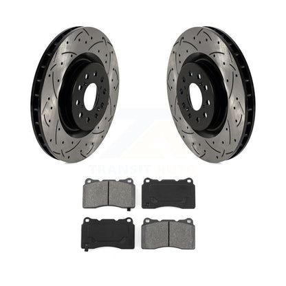 Kit de plaquettes de frein semi-métalliques pour rotors de frein à fente avant pour Honda Civic Type 17-20