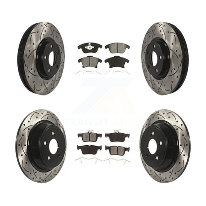 Kit de plaquettes semi-métalliques de Rotor de frein à fente avant et arrière, pour Ford Police Hybri