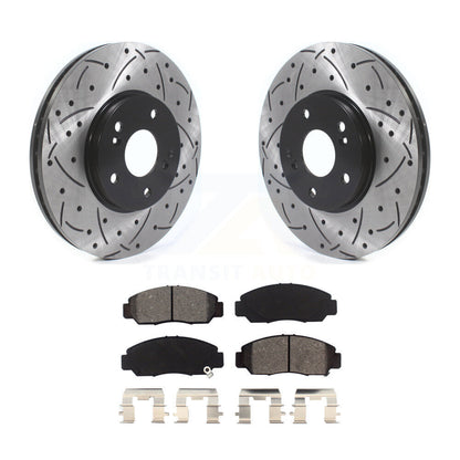 Kit de plaquettes semi-métalliques de Rotors de frein à disque de fente de forage enduit avant pour Honda Accor