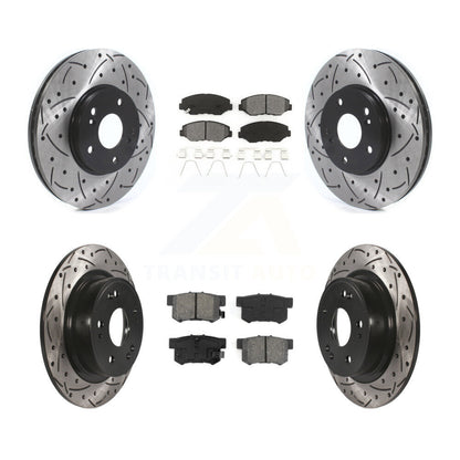 Rotors de frein à disque à fente avant et arrière, Kit de plaquettes semi-métalliques pour Honda Accor