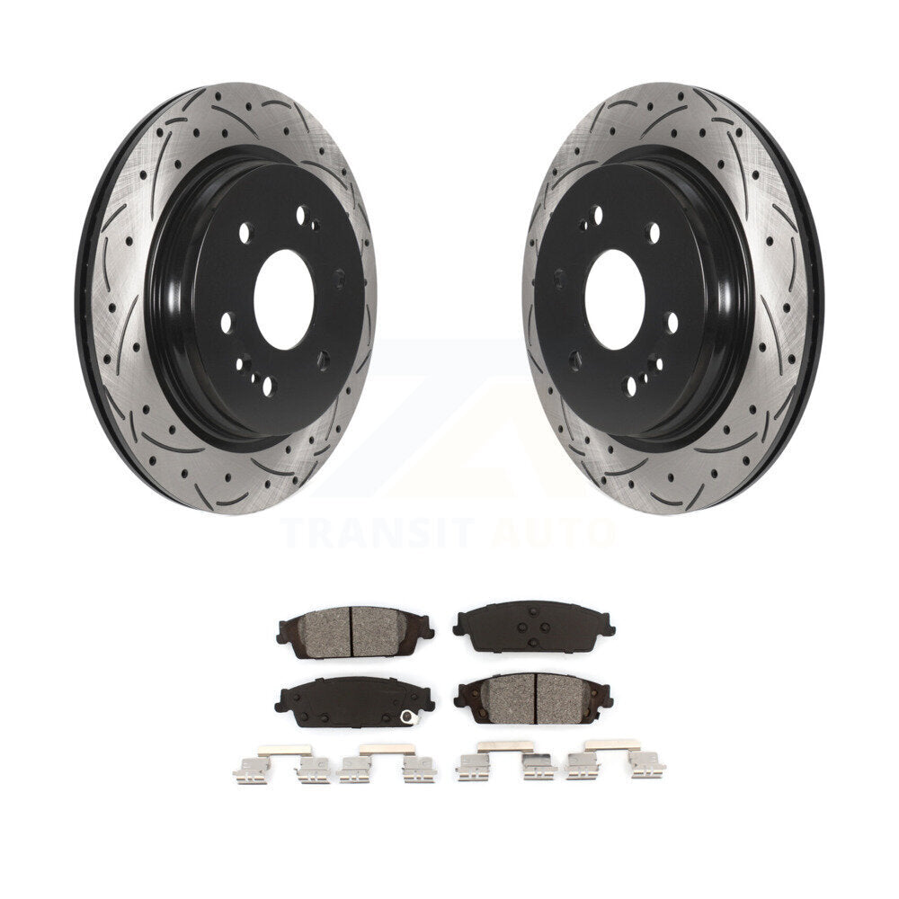 Kit de plaquettes semi-métalliques de Rotor de frein à fente arrière percée pour Chevrolet Silverado 150