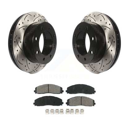 Kit de plaquettes semi-métalliques de Rotor de frein de fente de forage avant pour Ford F-250 Super Duty 4W