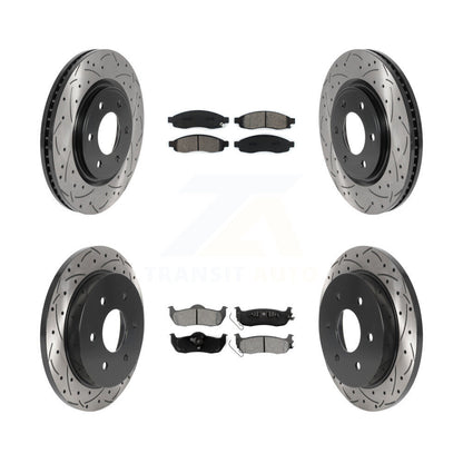 Rotors de frein à disque à fente avant et arrière, Kit de plaquettes semi-métalliques pour Nissan TITA