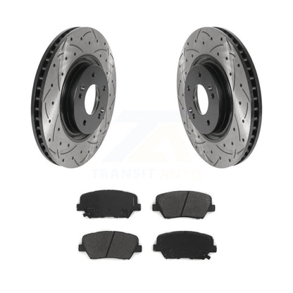 Rotors de frein à fente avant percés, Kit de plaquettes semi-métalliques pour Hyundai Nex 2019 – 2022