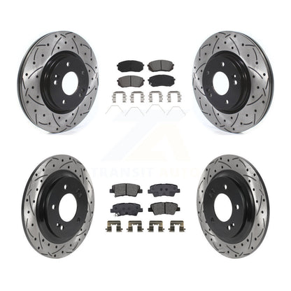 Kit de plaquettes semi-métalliques de Rotor de frein à fente avant et arrière, pour Hyundai Elantra G