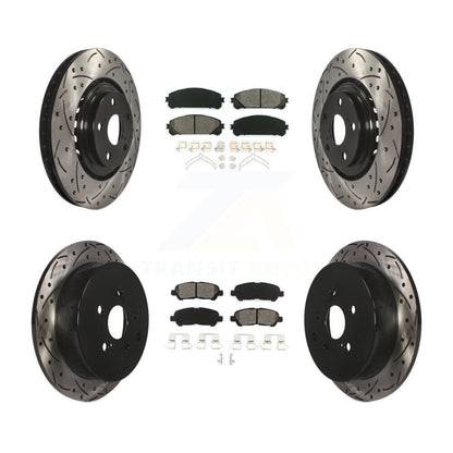Kit de plaquettes de frein semi-métalliques pour rotors de frein à fente avant et arrière pour Toyota Highlande