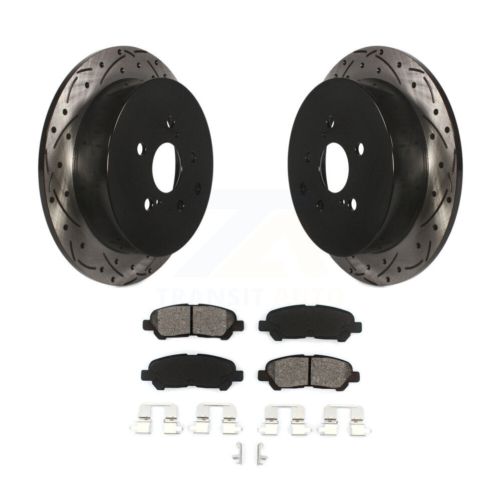 Rotor de frein à disque à fente percée arrière et Kit de plaquettes semi-métalliques pour Toyota Highlande