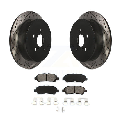 Rotor de frein à disque à fente percée arrière et Kit de plaquettes semi-métalliques pour Toyota Highlande