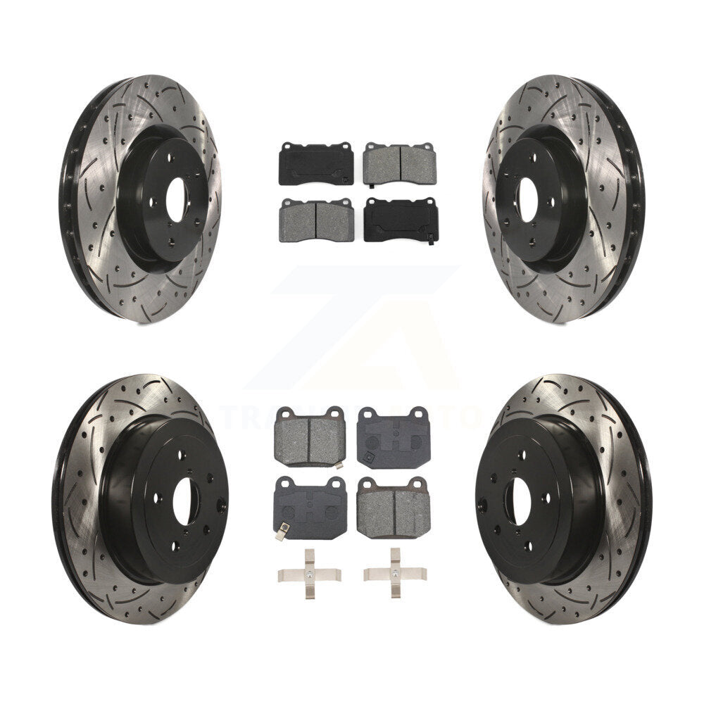 Kit de plaquettes semi-métalliques de Rotor de frein à fente avant et arrière, pour Subaru Impreza WR