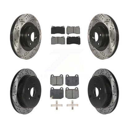 Kit de plaquettes semi-métalliques pour rotors de frein à disque, fente de perçage avant et arrière, pour Toyota 8