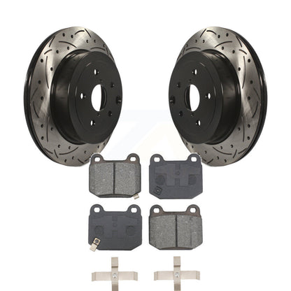 Rotor de frein à fente arrière percé et Kit de plaquettes semi-métalliques pour Subaru Impreza WRX ST