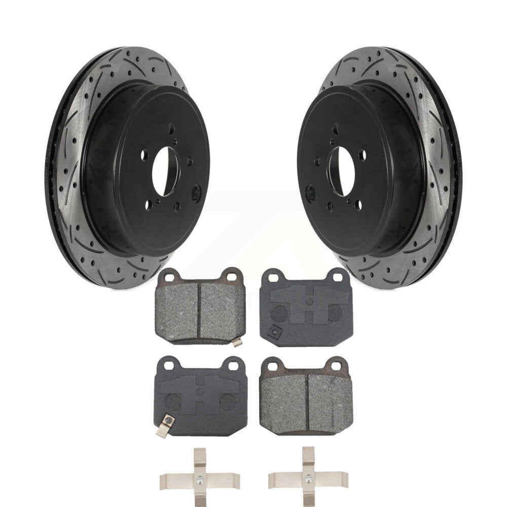 Kit de plaquettes semi-métalliques de rotors de frein à disque de fente de forage arrière pour Subaru BRZ Toyota 8