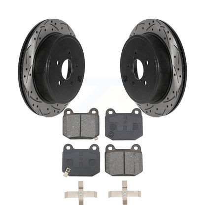 Kit de plaquettes semi-métalliques de rotors de frein à disque de fente de forage arrière pour Subaru BRZ Toyota 8